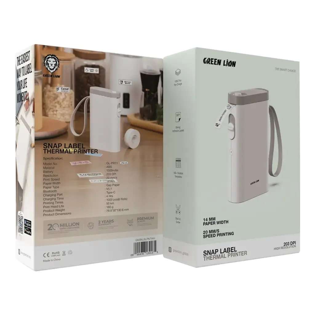 Green Lion Snap Label Thermal Printer 14mm - Linkphones Center